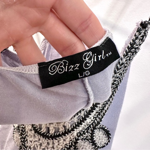 🛍️4 for 20$ / Bizz Girl Macrame detail Tank Top Tunic / Grey / L - Picture 5 of 6
